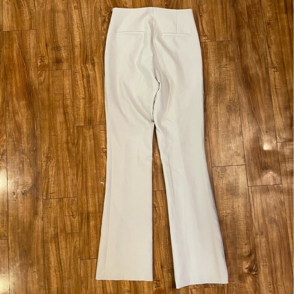ZARA Women’s Glen Light Gray Flare Leg Slacks Side Zip Size Medium NWT - Picture 9 of 11